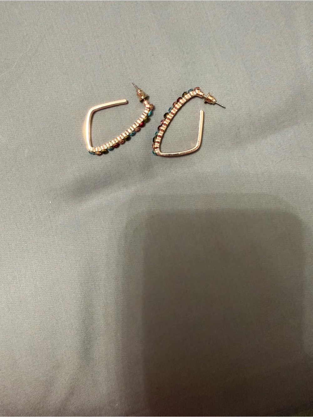 paparazzi Gold-Tone Hoop Earrings with Multicolor Beads